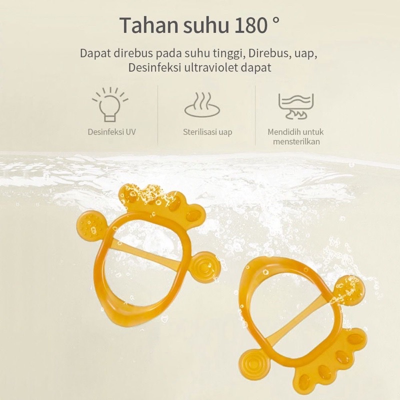 Gelang Teether Gigitan Bayi Silicon Lembut BPA Free Kemasan Kotak