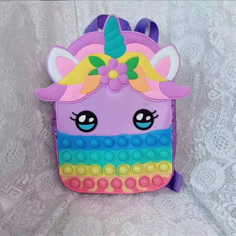 Tas Wanita Ransel Anak Pop It Unicorn School Bag Impor