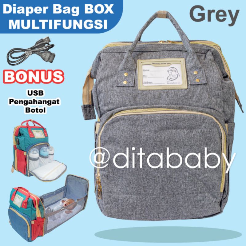 diaper bag Upgrade TAS RANSEL DIAPERS Tas Kasur Bayi Diaper Bag Box Multifungsi CANVAS ANTI AIR