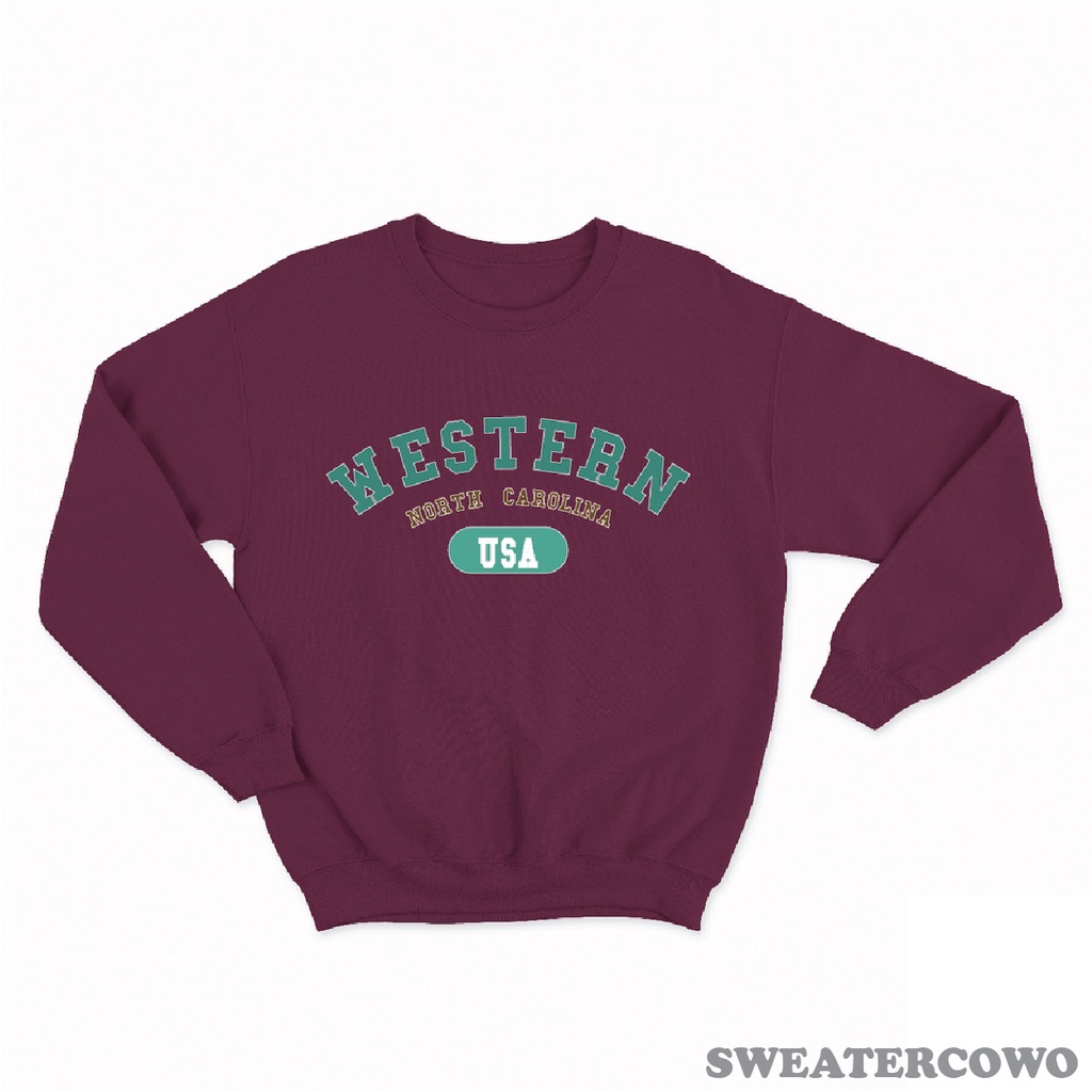 Sweaterpolos Basic Sweater WESTERN ( Sablon ) Unisex Pria &amp; Wanita