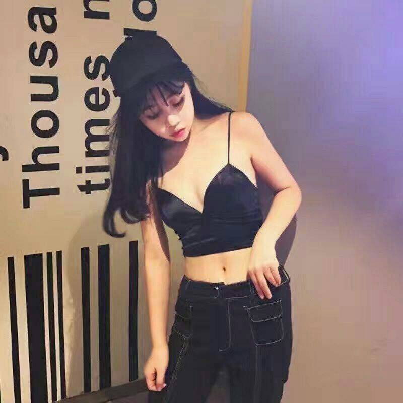 BRA TANKTOP HITAM BLACK BEHA TALI SINGLET SEXY KORSET KAIT BH DALAM