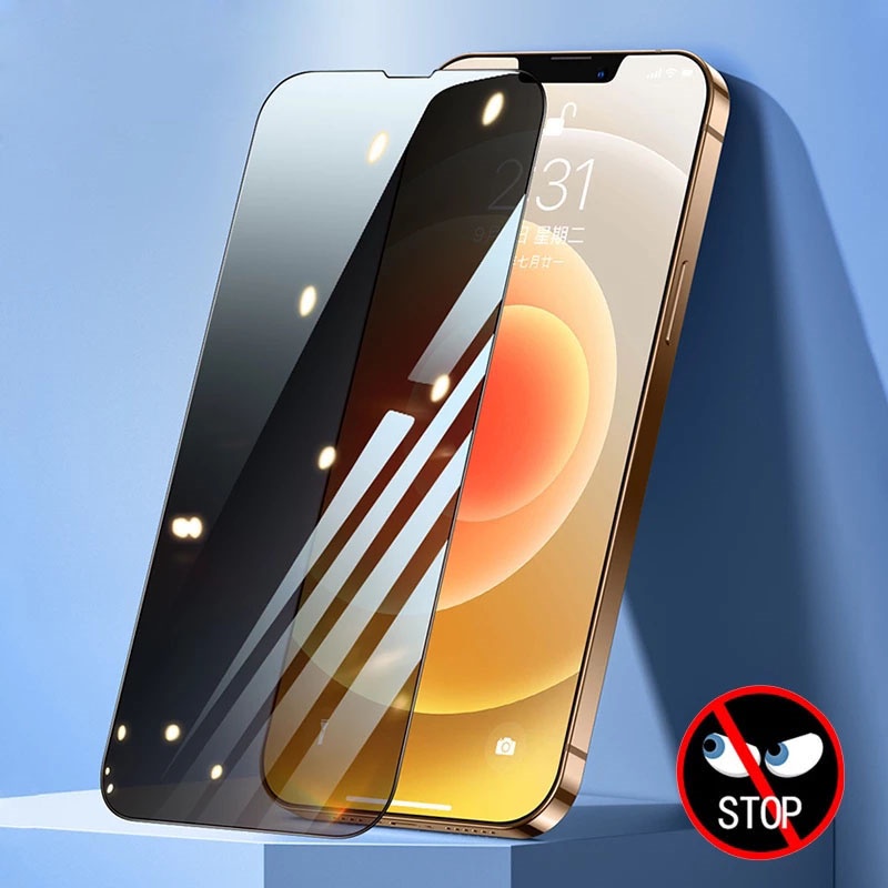 Pelindung Layar Tempered Glass Anti Spy Untuk iPhone 14 Pro Max 11 12 Pro Max 6 6S 7 8 Plus X XR XS Max SE 2020