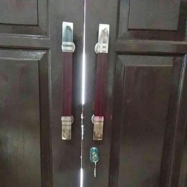 Handle Pintu Rumah 33 Cm Tarikan Pintu Mahoni Gagang Pintu Maron Kunci Pintu Kotak Dof Kombinasi Gp