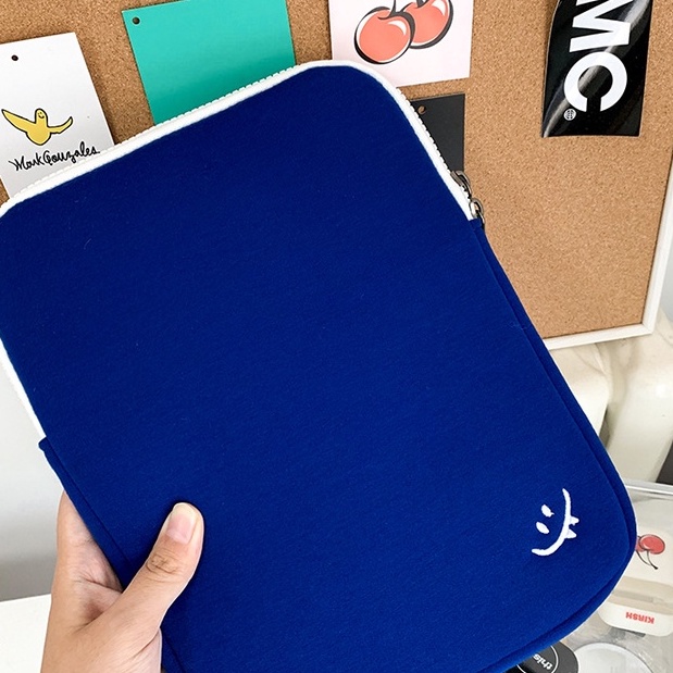 Sleeve Pouch Sarung Tas Bag Case Ipad Tab Tablet Macbook Air Pro Laptop Asus Acer Lenovo HP Huawei 11 12 13 14 15 inch Motif Gambar Dinosaurus Warna Biru Lucu Cute Murah Korean Model