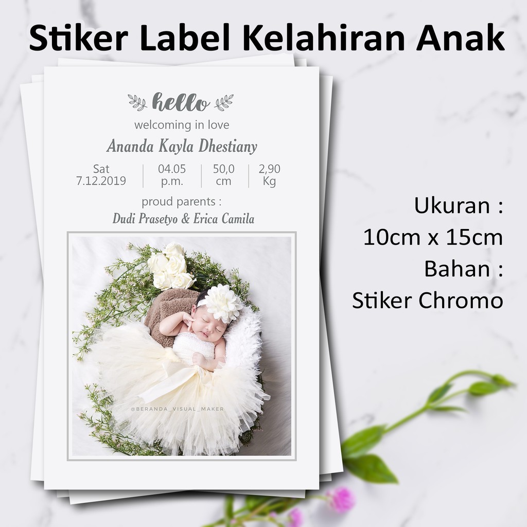 

Stiker Label Kelahiran Anak Aqiqah Syukuran Kelahiran Baby Shower Model 3