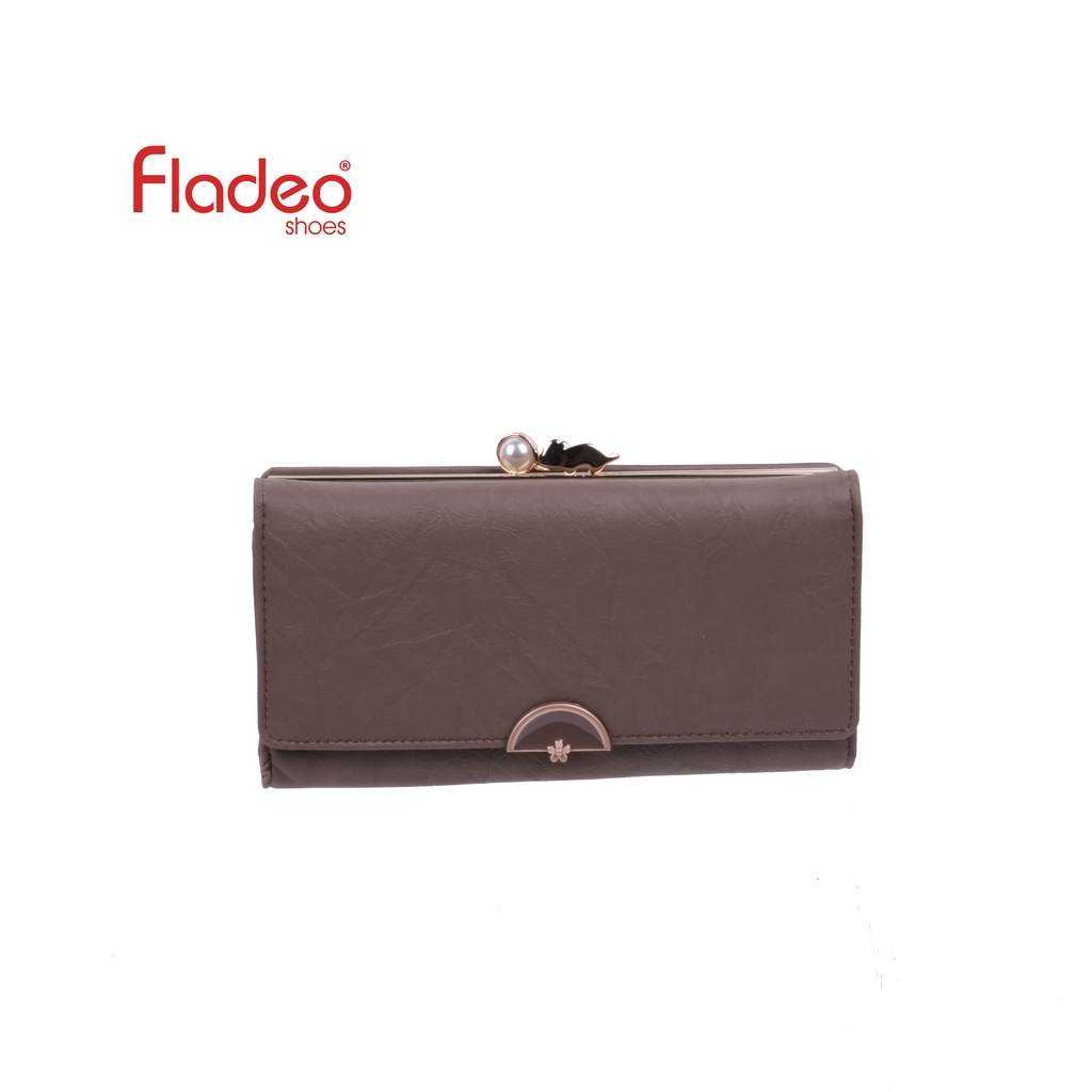 Fladeo I21/QD194-AH/Dompet Lipat Panjang Wanita [ Flap Wallet ] - Khaki