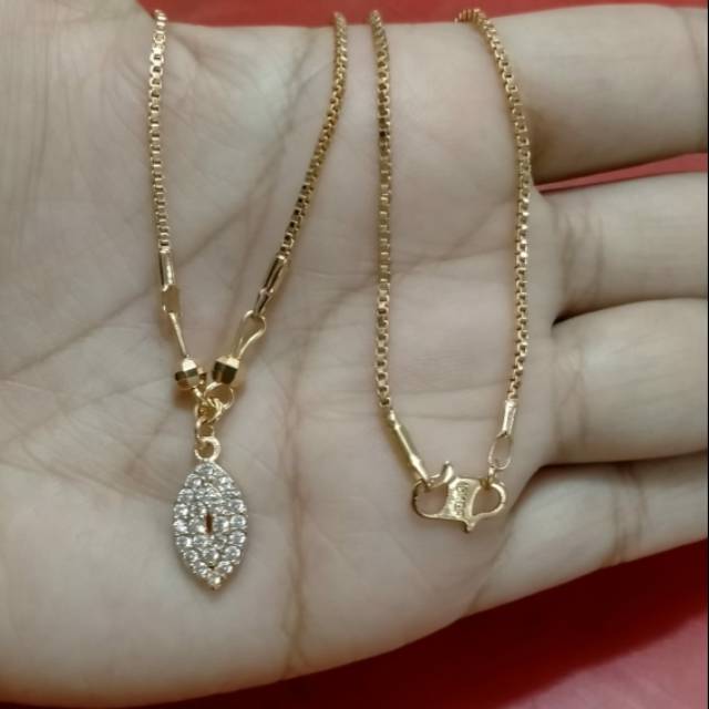 Kalung dewasa panjang 45cm liontin cantik