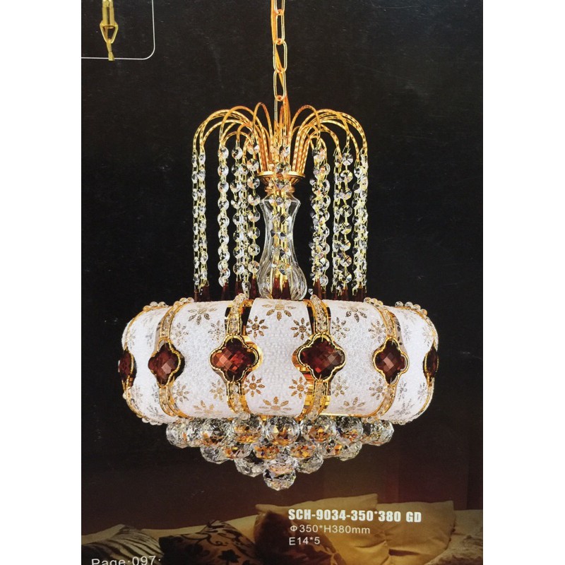 LAMPU HIAS GANTUNG KRISTAL KLASIK MODERN RUANG TAMU 5 LAMPU MEWAH