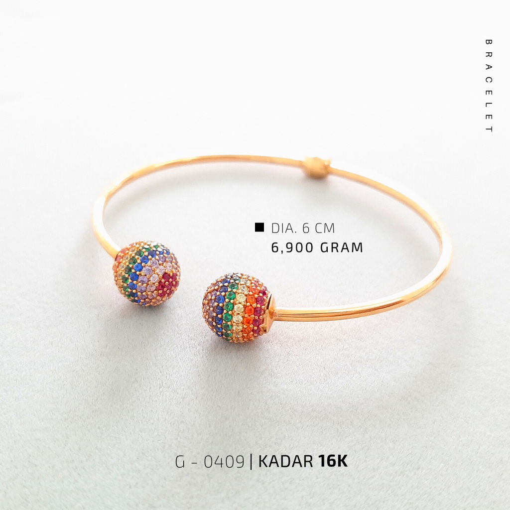 Gelang Bangle Candy Bermata Warna-Warni