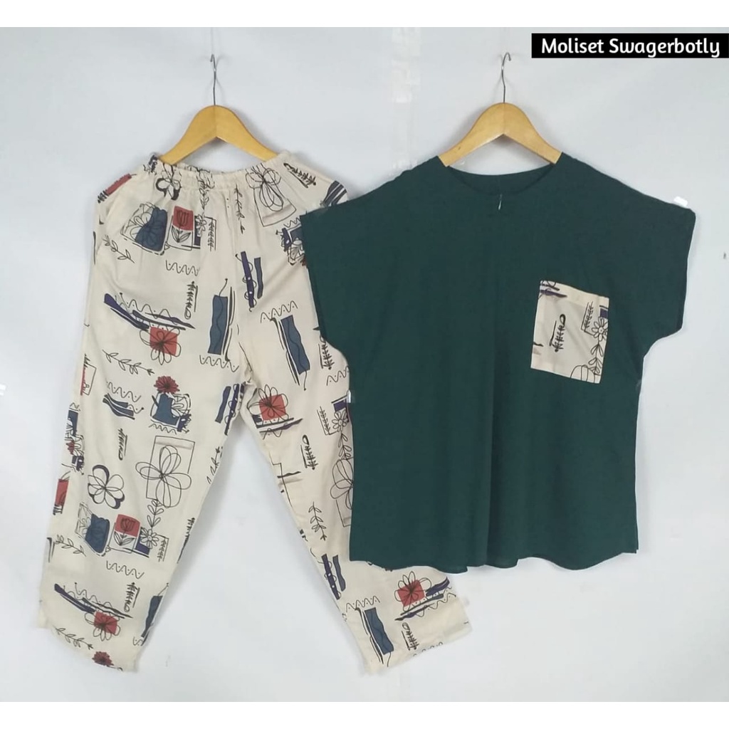 Setelan Piyama Babydoll Lengan Pendek Kekinian Baju Tidur One Set Rayon Premium Wanita Dewasa Busui-Swagger Botly