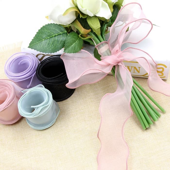 Organza Ribbon Wavy Crimping 6cm (per meter)