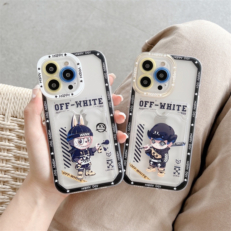 Soft Case Pelindung Lensa Transparan Motif Kartun Graffiti Untuk iPhone 12 13 Pro MAX 11 X XR XS MAX 7 8 Plus