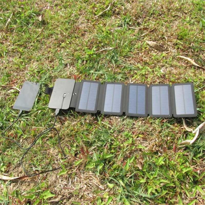 KERNUAP Charger Solar Panel Portable 5 Folding USB Port 9W5V - KER-SO1-Hitam