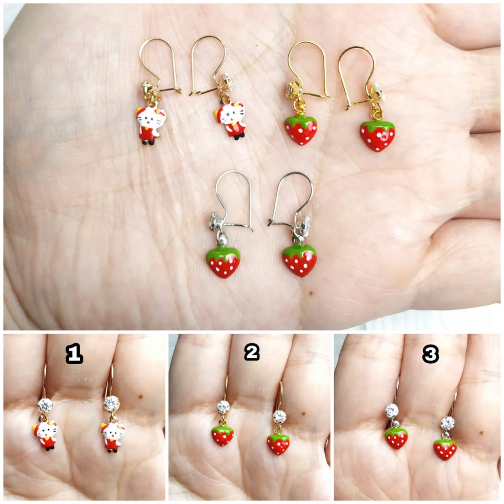 ANTING ANAK KARAKTER GOLD PERAK ASLI S925 GLOBAL JEWELLERY CK027