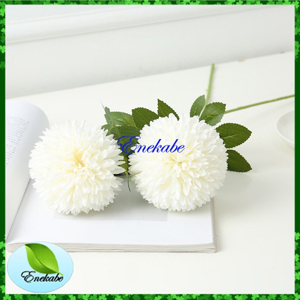 Bisa COD Bunga Krisan Bulat Dekorasi Bunga Artifisial Bunga Dan Daun Palsu Ukuran Besar-2