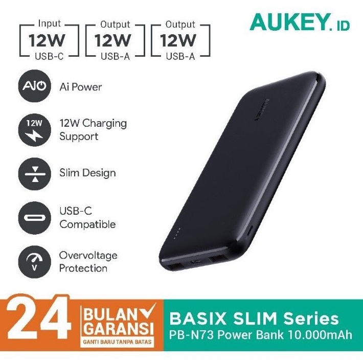 AUKEY PB-N73 BASIX SLIM 10000MAH POWERBANK 500489 ORIGINAL