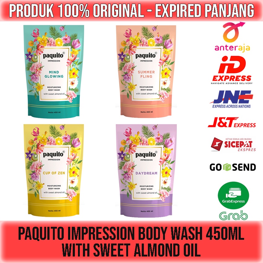 SABUN CAIR BODY WASH PAQUITO IMPRESSION REFILL 450ml with sweet almond oil