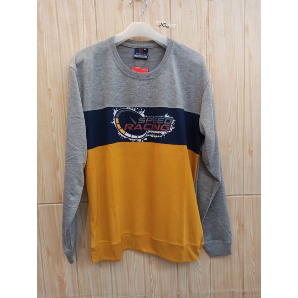 Sweater crewneck pria wanita unisex distro motif balok