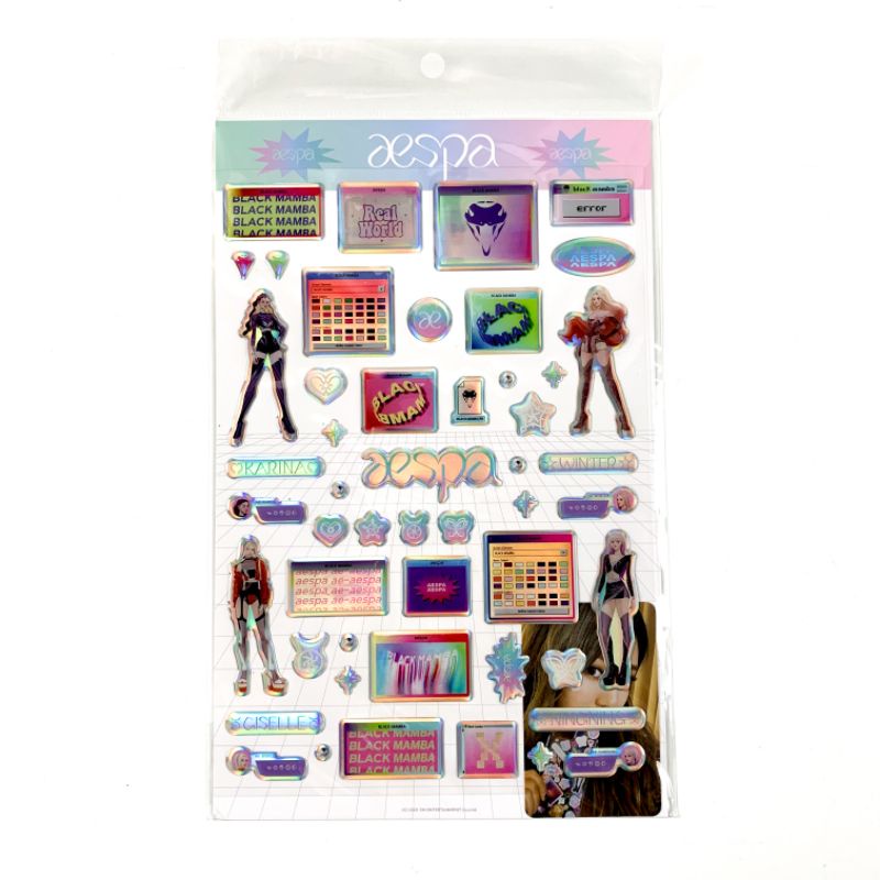 aespa BLACK MAMBA MD - EPOXY STICKER + PHOTOCARD SET