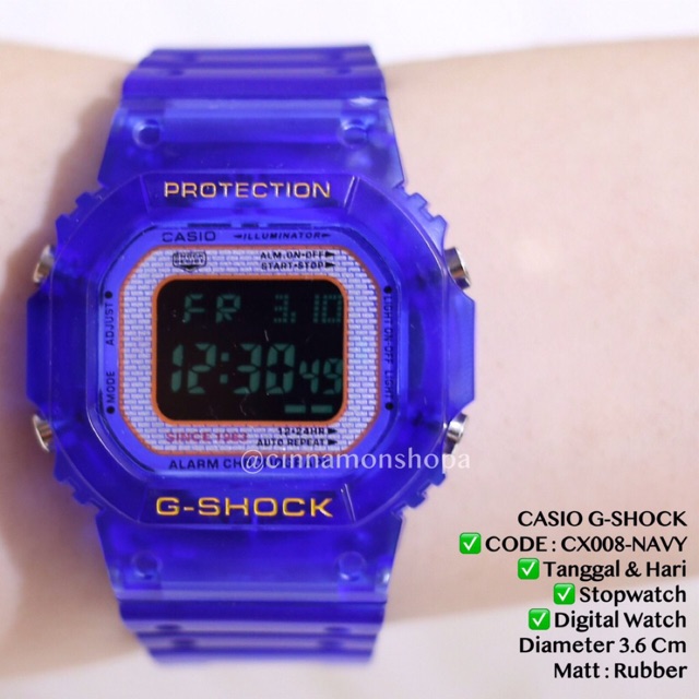 Jam tangan murah G shock DW5600 tali transparan rubber 35th anniversary limited grosir ecer CX008