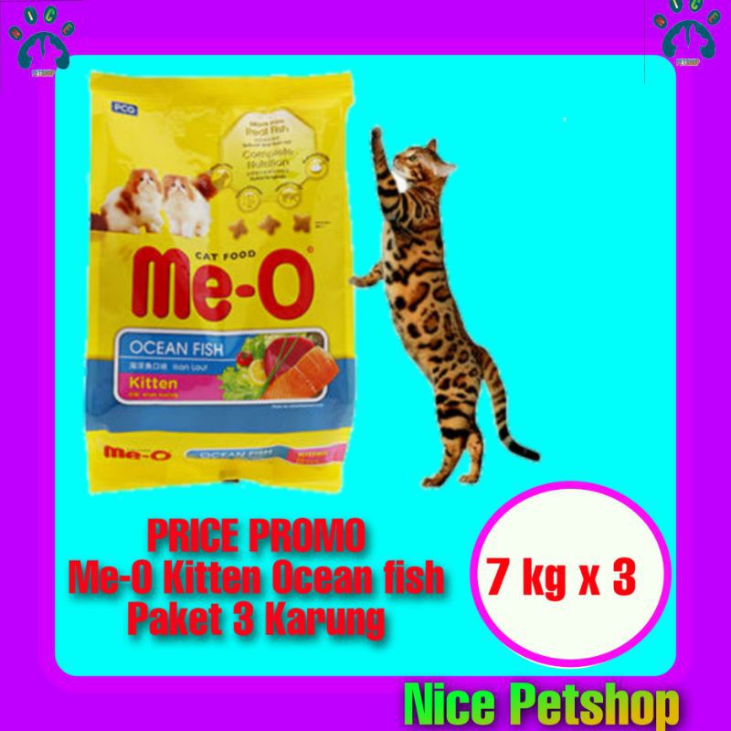 Meo Kitten 7 kg Paket 3 Karung Makanan Anakan Kucing Dry Food Me-o