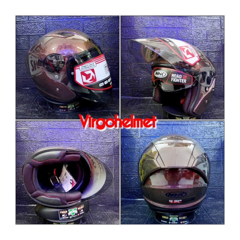 HELM NHK S1 GP PRO VISOR LIGHT SMOKE SOLID CHAMELEON RED GOLD ORI(ongkir Termurah 2 kg)