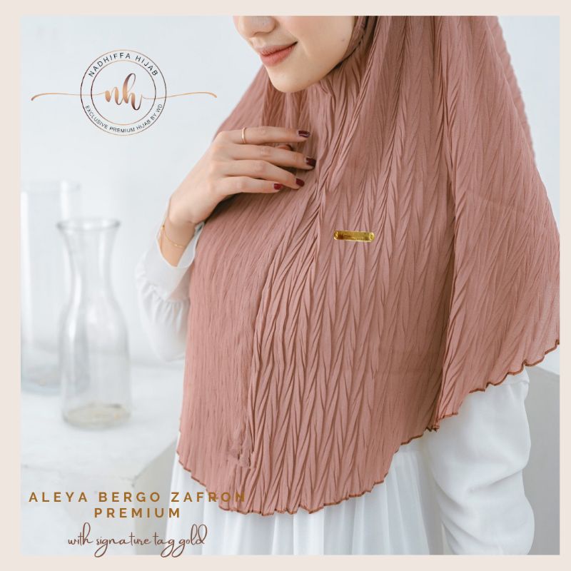 Bergo Plisket Padi Aleya Premium l Bergo instan Zafron-2