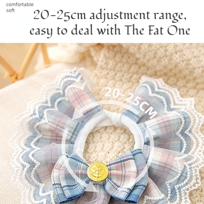 ⭐New Arrival/Daster Arab Renda/Daster Arab/Daster Arab/Daster Arab/Daster Arab⭐Bib Kucing Tiga Warna Pilihan Kucing Musim Semi Musim Panas Dekorasi Pakaian Preppy Kotak-Kotak Pet Clothes