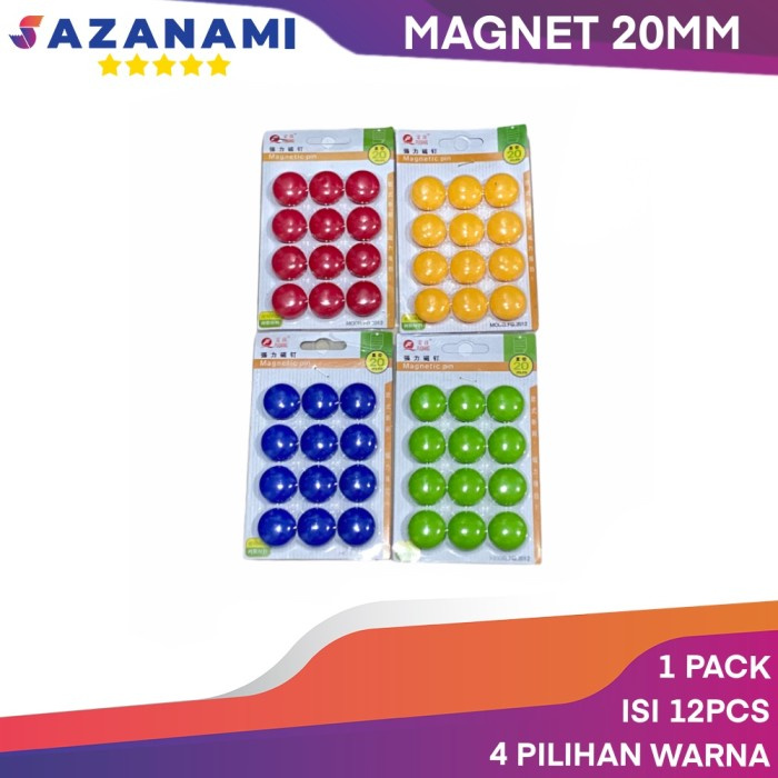 

NEW MAGNET PAPAN TULIS MAGNETIC PIN WHITEBOARD 20MM 2CM 1PACK 12PCS - Hijau