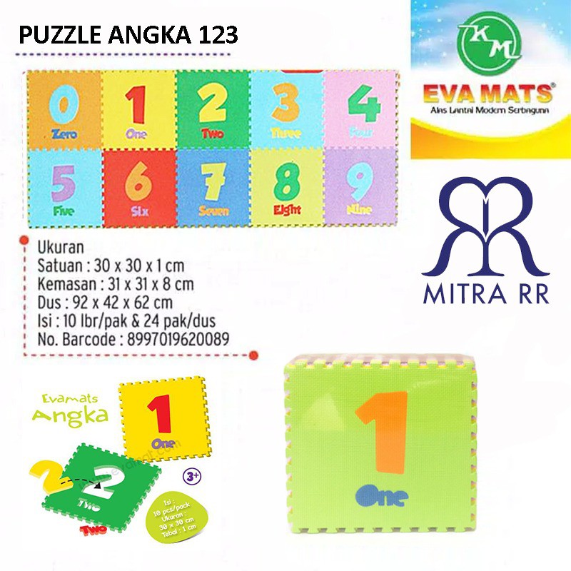 Karpet Puzzle Evamats Angka 123 Puzzle Edukasi Anak Matras Alas Lantai