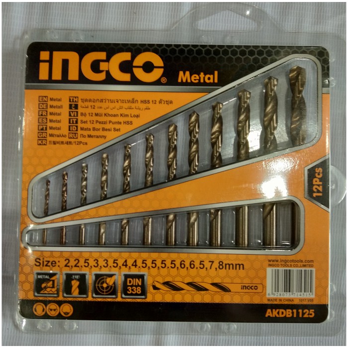 Mata Bor Besi Set 12 PCS INGCO tipe AKDB1125