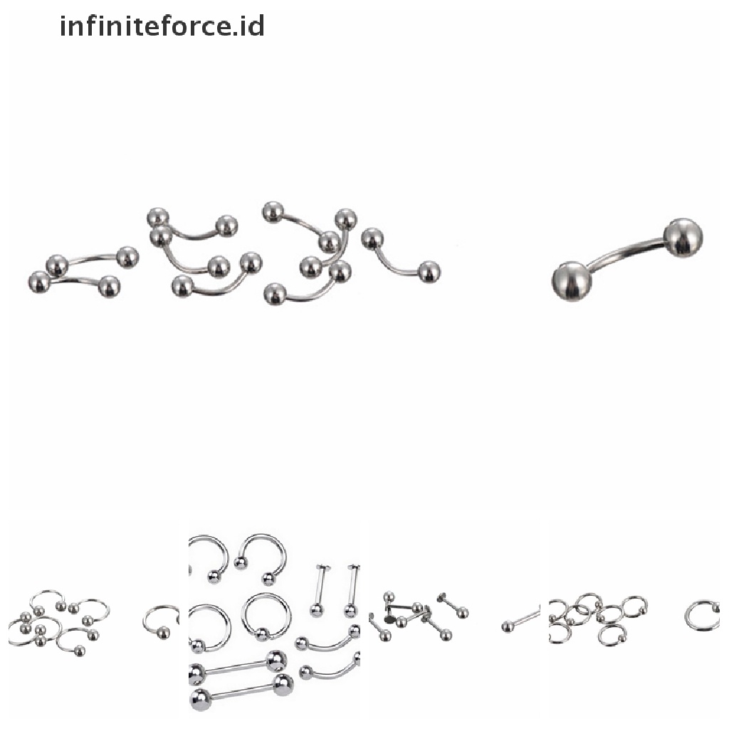 Cincin Tindik Tubuh Bahan Stainless Steel Untuk Alis Lidah Hidung Bibir
