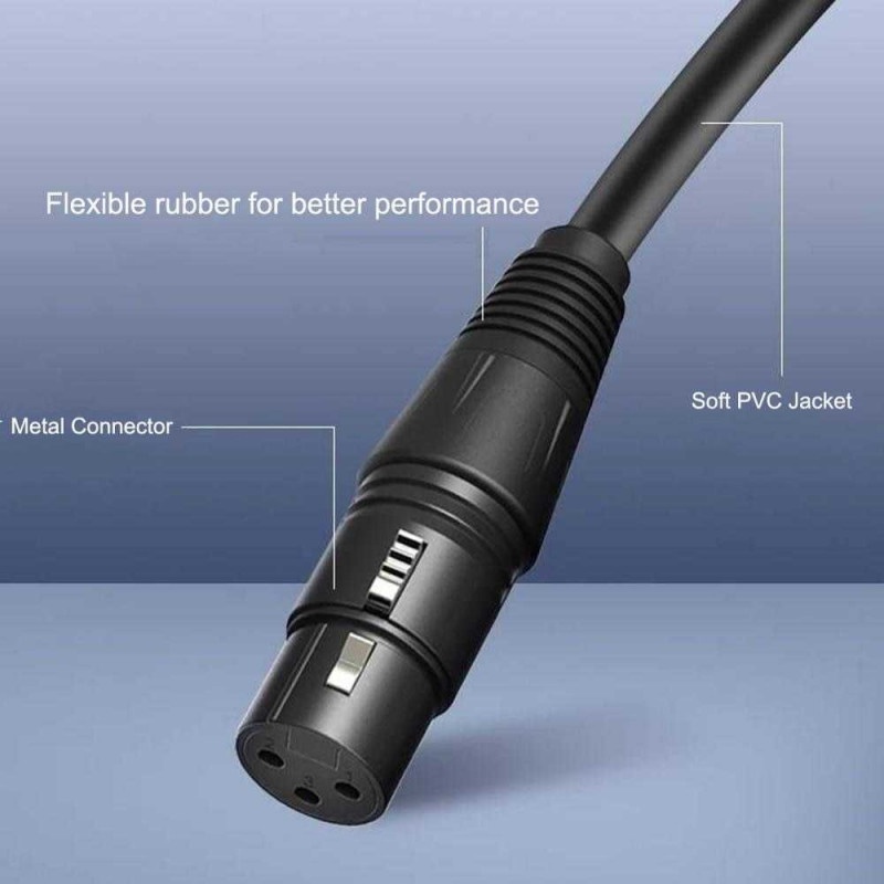 Kabel XLR M F OFC Konektor Microphone To Amplifier Karaoke 1 - 5 Meter