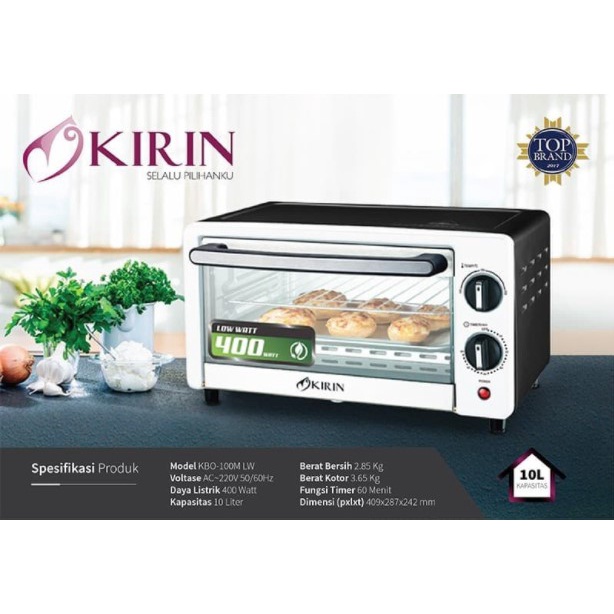 KIRIN Oven Listrik 10 Liter Low Watt KBO-100M LW KBO100M LW