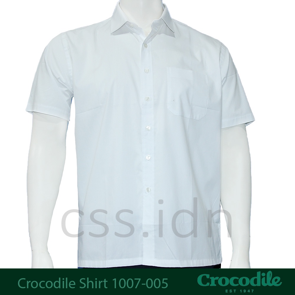 Kemeja Pria Lengan Pendek Putih Polos Crocodile 1007-005