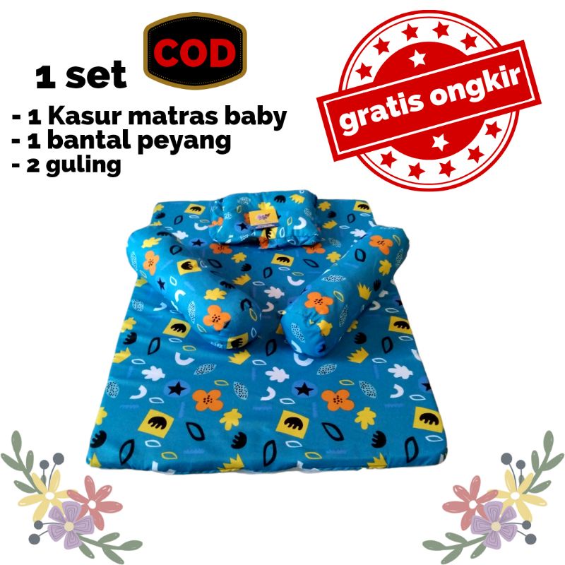 Kasur matras baby / 3pcs kasur matras+ransel+gend saping / kasur baby / kasur termurah/ matras baby/ sett 5 in 1 kasur+sofa+selimbut+gen samping+gen ransel/ sett 5pcs kasur baby /kasur matras baby sett bantal guling termurah