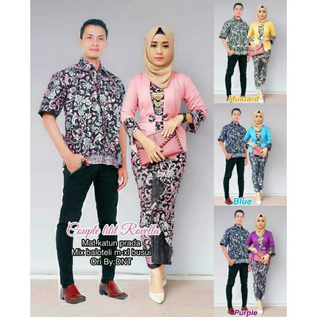 Couple Lilit Ravella Sarimbit Batik Kombinasi Rok & Blus Setelan