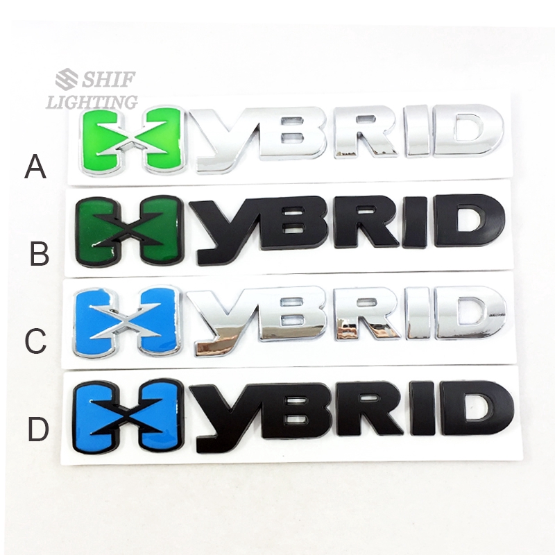 1Pc Stiker Emblem Logo HYBRID Bahan Metal Untuk Dekorasi Mobil