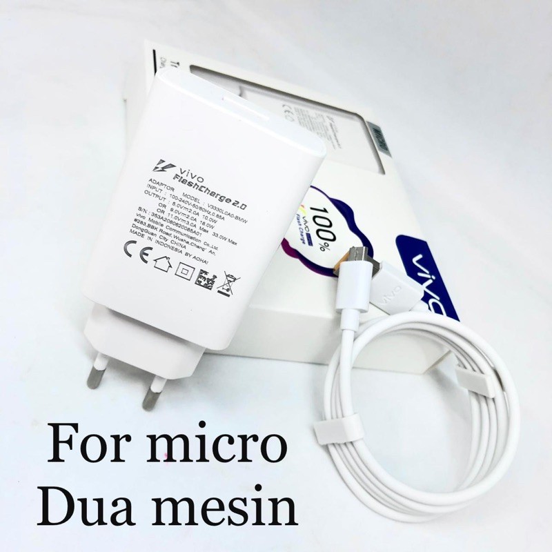 PROMO CHARGER VIVO X60 BATOK BESAR FAST DUAL ENGINE NEW READY MICRO / TYPE C