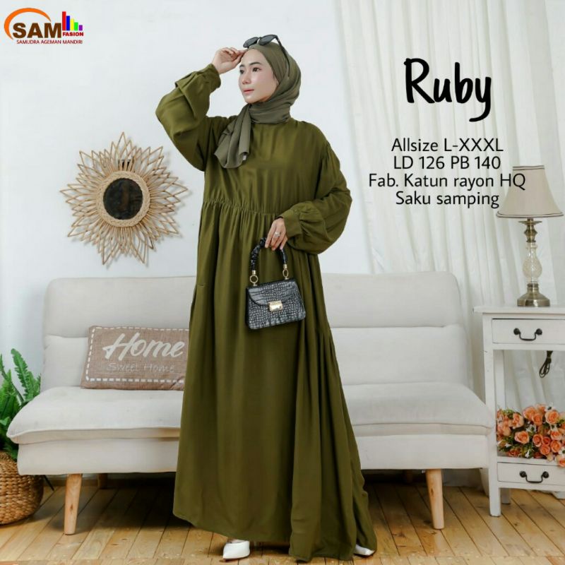 RUBY DRESS RAYON GAMIS JUMBO LD 125 130