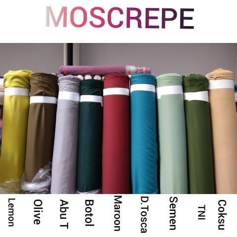 Kain Mosscrepe Moscrep Moskrep 1 Roll - Bahan Gamis Kerudung Hijab Premium