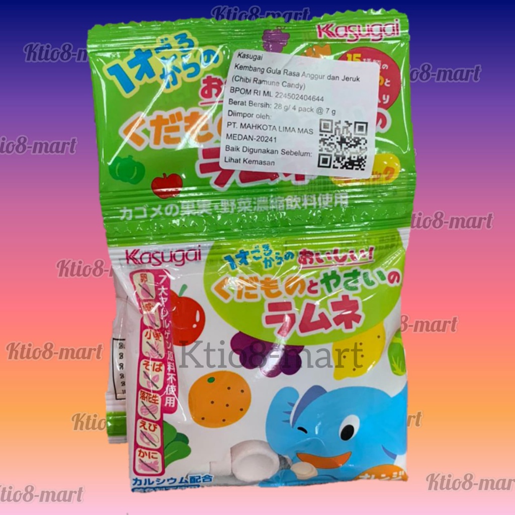 

Permen Kasugai Rasa Anggur dan Jeruk (4pack x 7gr)/Kembang Gula/Candy Fruit Import