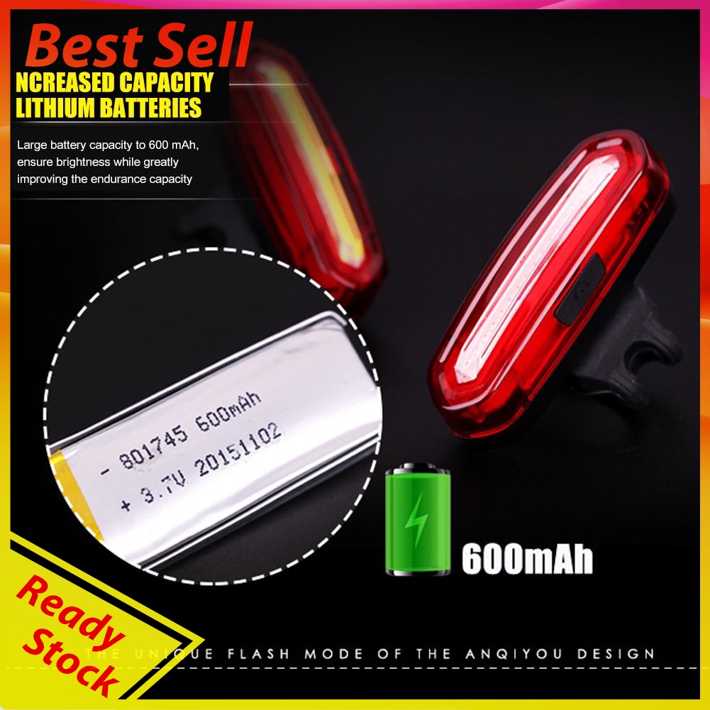 COB LED MTB Bike Rear Warning Lights 120LM Bicycle Taillight (Red Light)