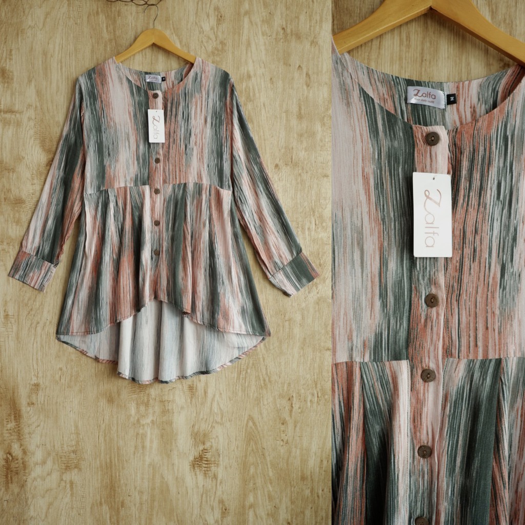 WILONA tunik by ZALFA OUTFIT / Tunik motif / Tunik wanita murah / Tunik rayon