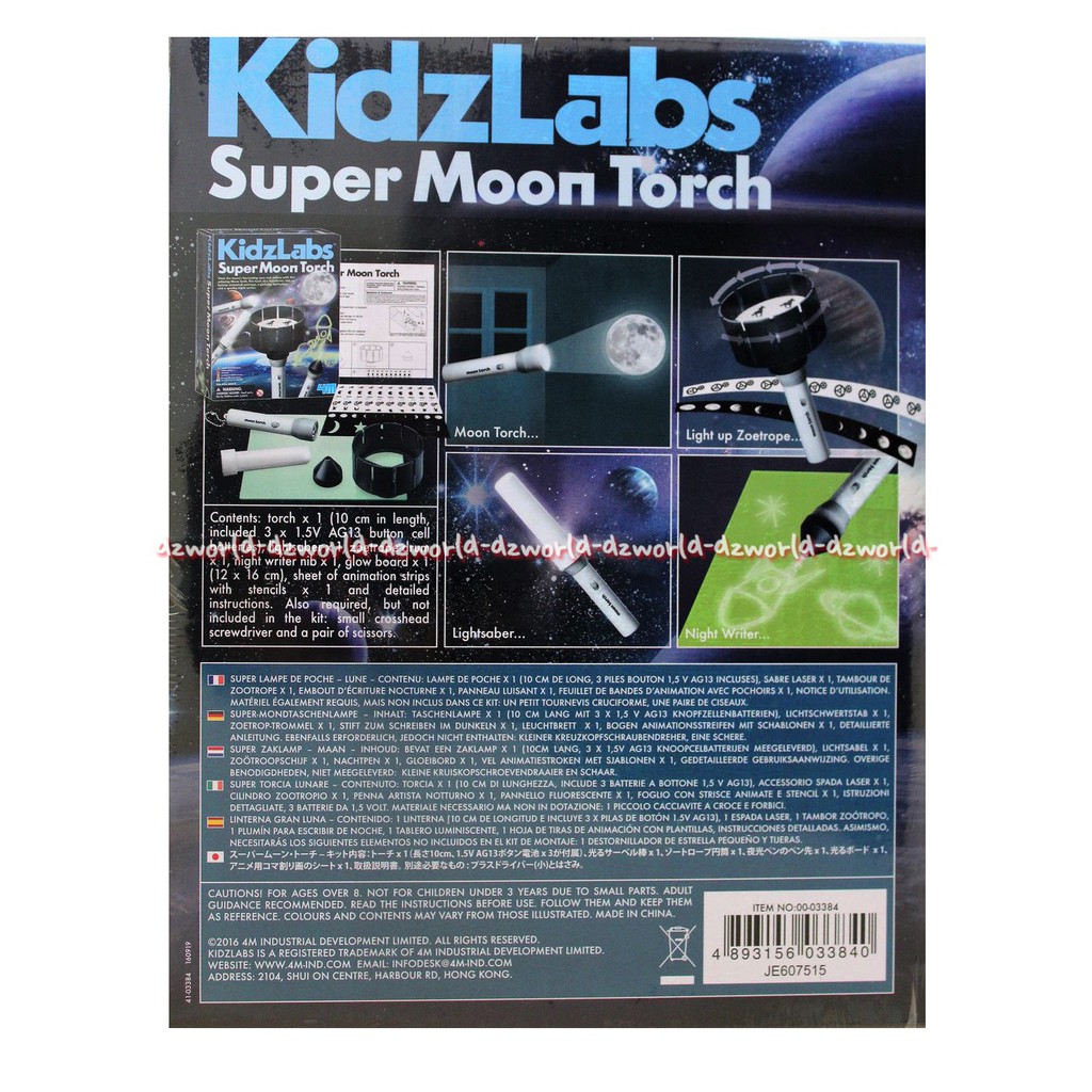 KidzLabs Super Moon Torch 4M Mainan Edukasi Meneliti Bulan