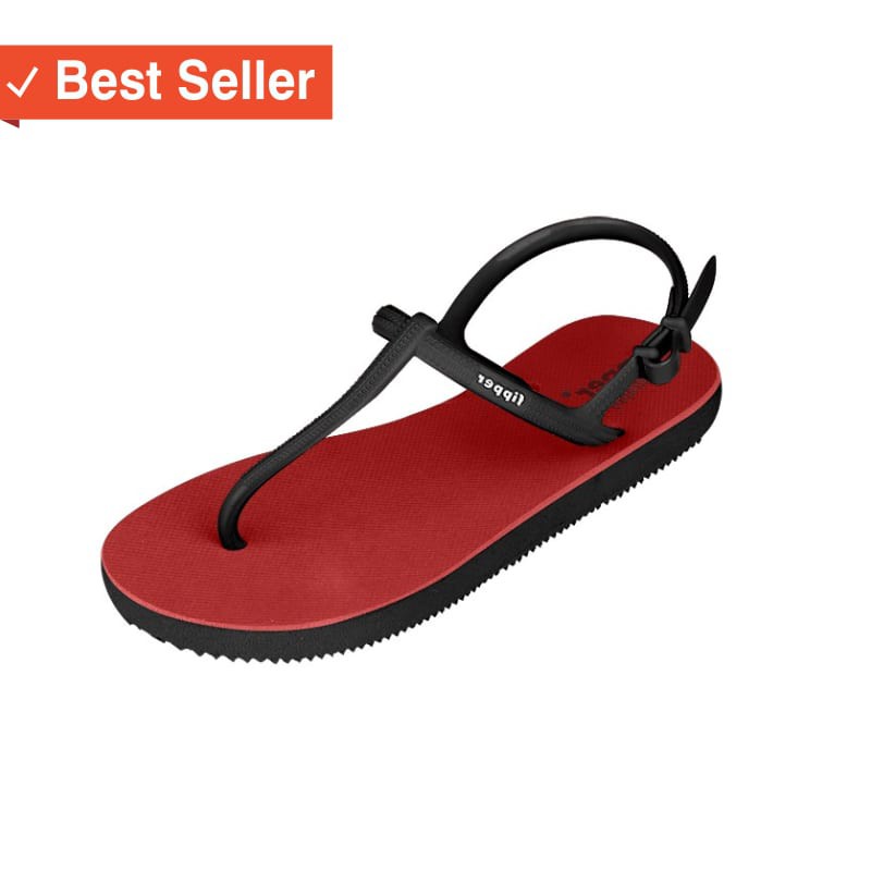 SANDAL WANITA KAKI MURAH / Fipper Strappy Red / Black