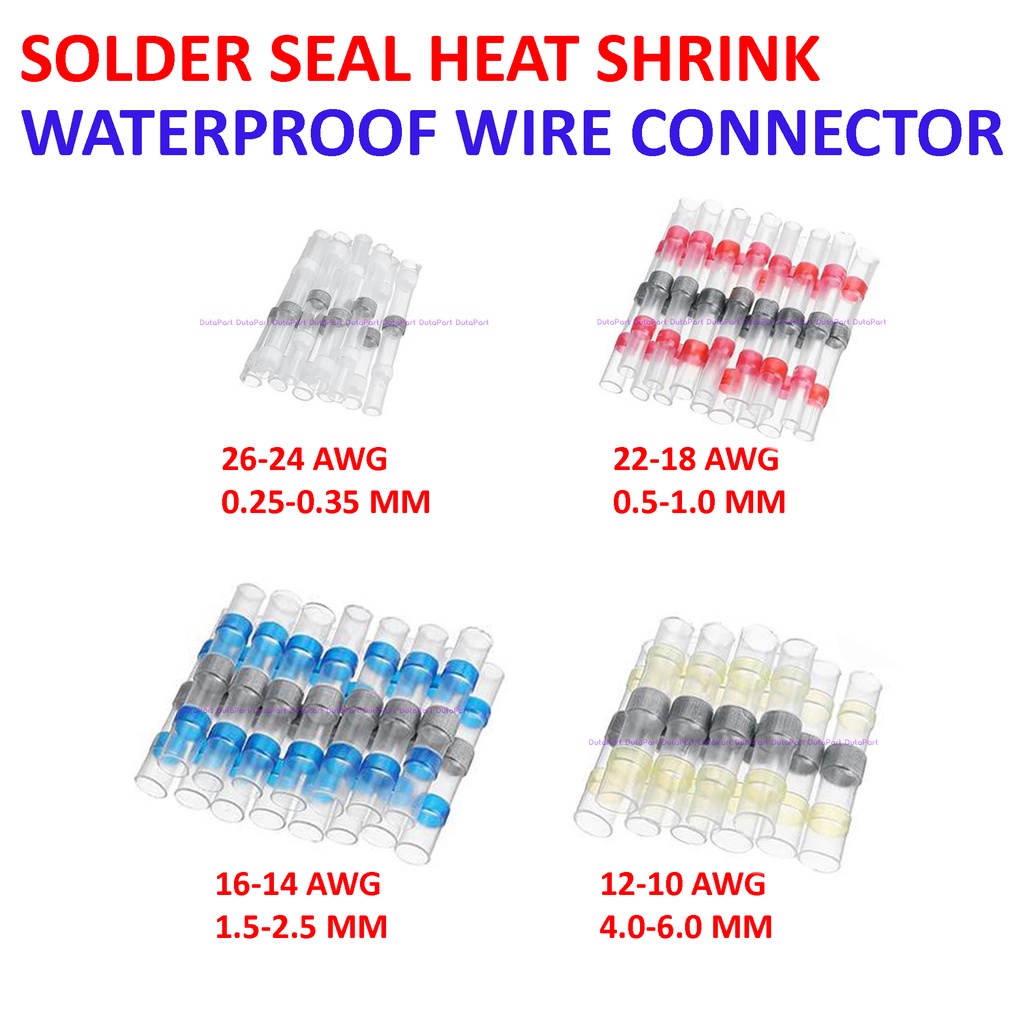 Solder Seal Heat Shrink PUTIH WaterProof Wire Connector HeatShrink