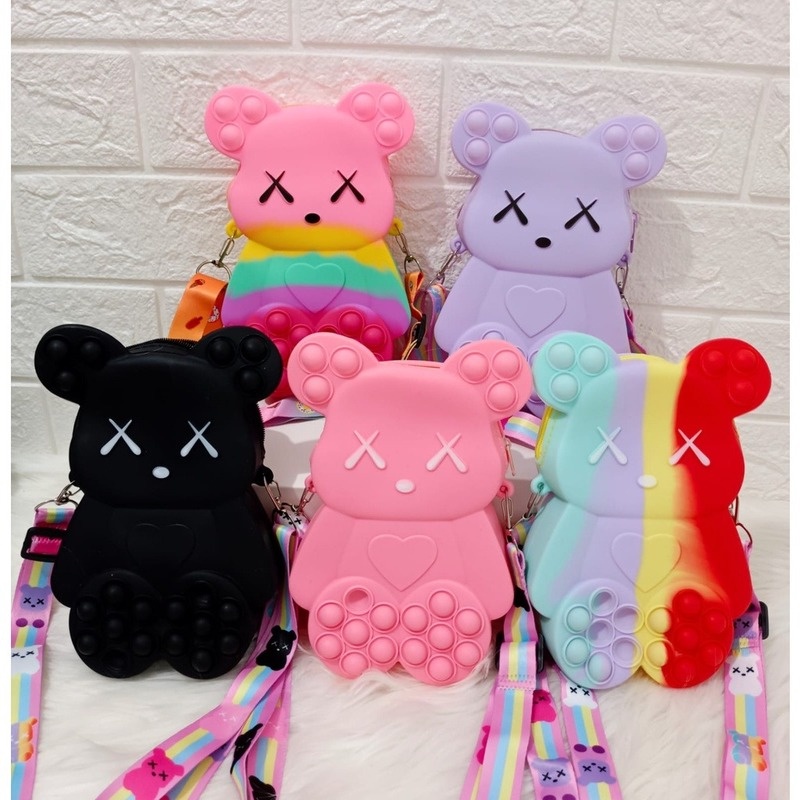 Tas Pop It Selempang Fashion Ukuran Besar MUAT HP violent bear pop it bag