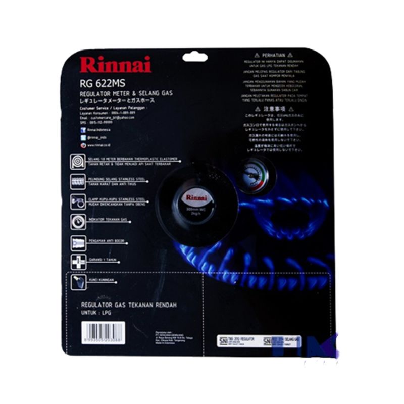 Regulator Selang Gas Rinnai RG 622MS Komplit