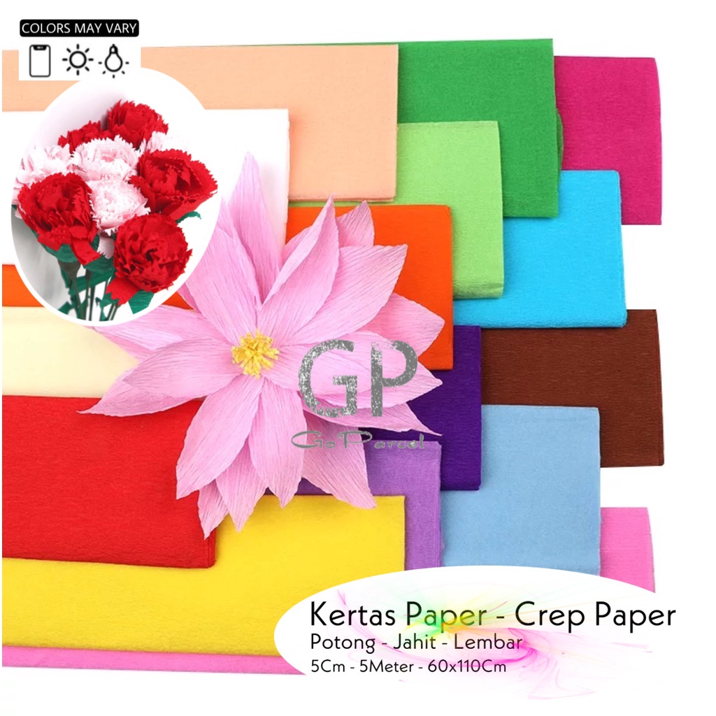 ( Ecer ) KERTAS CREPES - KERTAS KREP POTONG / TISSUE CREPP / TISU CREPE PAPER